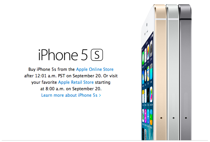 Apple Announces iPhone 5s Orders Will Begin at 12:01am on September 20th