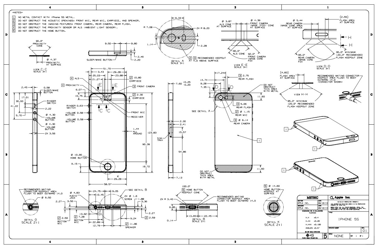Apple Posts iPhone 5s & iPhone 5c Schematics, Case Design Guidelines - iClarified