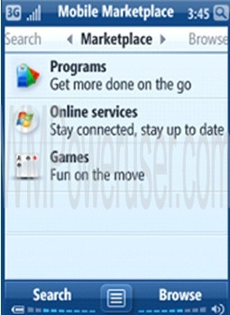 Windows Mobile 7 скриншоты с изображением Windows Mobile Marketplace.