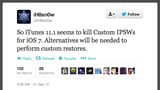 iTunes 11.1 Kills Custom Restore IPSWs for iOS 7