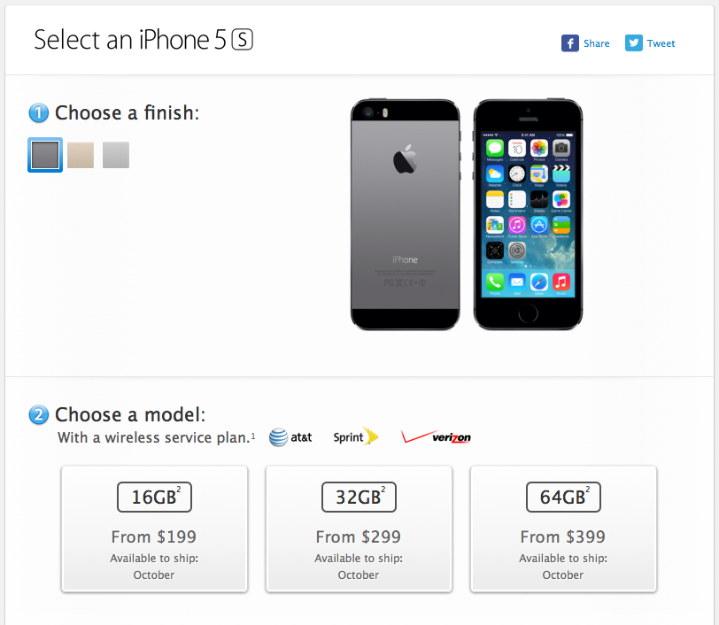 Apple Online Store is Completely Sold Out of All iPhone 5s Models Until October
