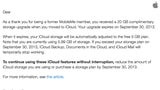 Apple Warns MobileMe Customers That Complimentary iCloud Storage Expires September 30th