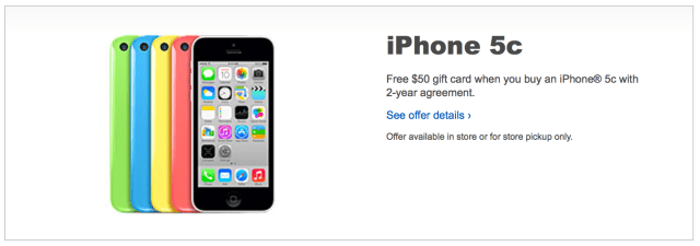 Best Buy Offers $50 Gift Card When You Purchase On-Contract iPhone 5c