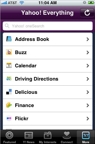 Yahoo Releases iPhone Application