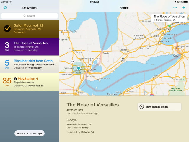 Delivery Status Touch Redesigned For iOS 7, Brings Background Notifications, Search, and Much More
