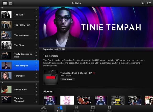 iTunes Festival App is Updated With Live EPs By Festival Performers