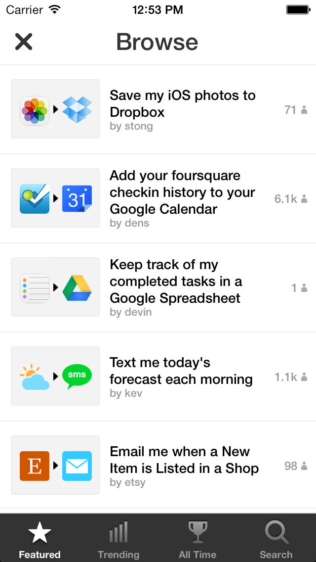 IFTTT App Gets Actions for iOS Photos and Reminders