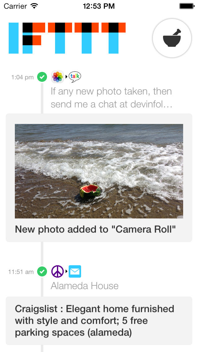 IFTTT App Gets Actions for iOS Photos and Reminders