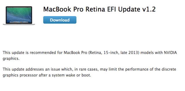 Apple Releases 13-inch MacBook Pro Retina Pro EFI Update to Fix Trackpad and Keyboard Issues