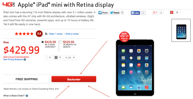 Retina Display iPad Mini With Cellular is Back-Ordered at Carriers