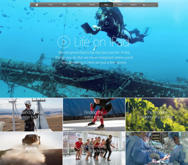 Apple Posts New &#039;Life on iPad&#039; Webpage [Video]