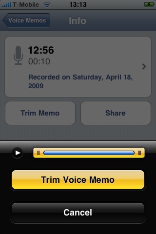 iPhone Voice Memos Screenshot Gallery
