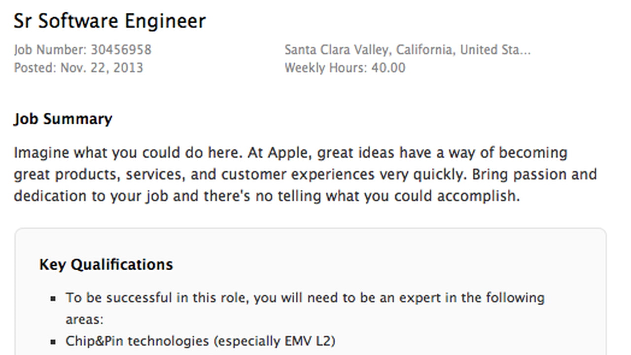 Apple is Hiring a Payments Software Engineer to Build a 'Next ...