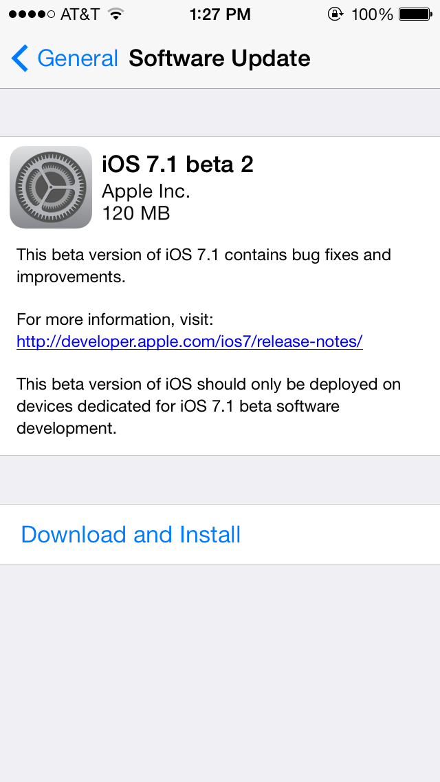 Apple Releases iOS 7.1 Beta 2 to Developers for Testing