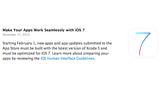 Starting February 1st All Apps Submitted to the App Store Must Be Optimized for iOS 7
