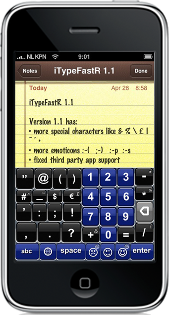 iTypeFastR v1.1 Adds Extra Characters