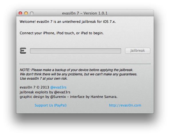 Evad3rs Release Evasi0n iOS 7 Jailbreak 1.0.1 With TaiG App Store Removed