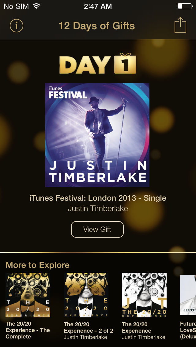 Apple Launches 12 Days of Gifts With Justin Timberlake iTunes Festival Single