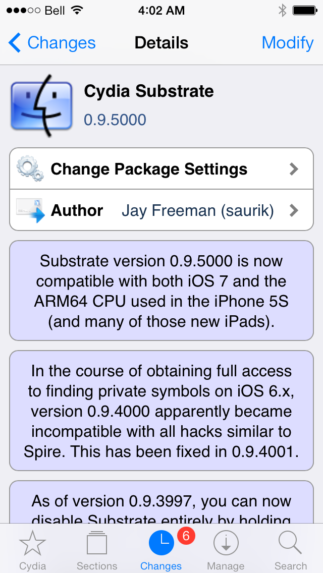 Saurik Releases Cydia Substrate 0.9.5000 With Support for iOS 7 and the iPhone 5s