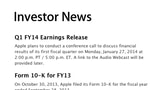 Apple Announces It Will Hold Fiscal Q1 Earnings Call on January 27