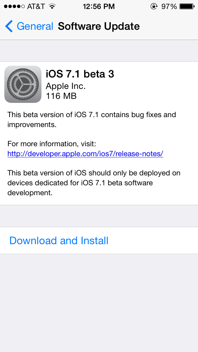iOS 7.1 Beta 3 Released to Developers For Download