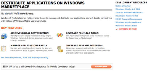 Windows Mobile App Store Now Open For Developers