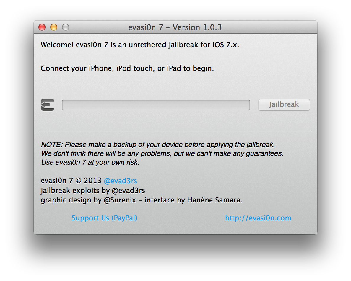 Evasi0n7 1.0.3 Released With Support for Jailbreaking iOS 7.1b3, Other Improvements