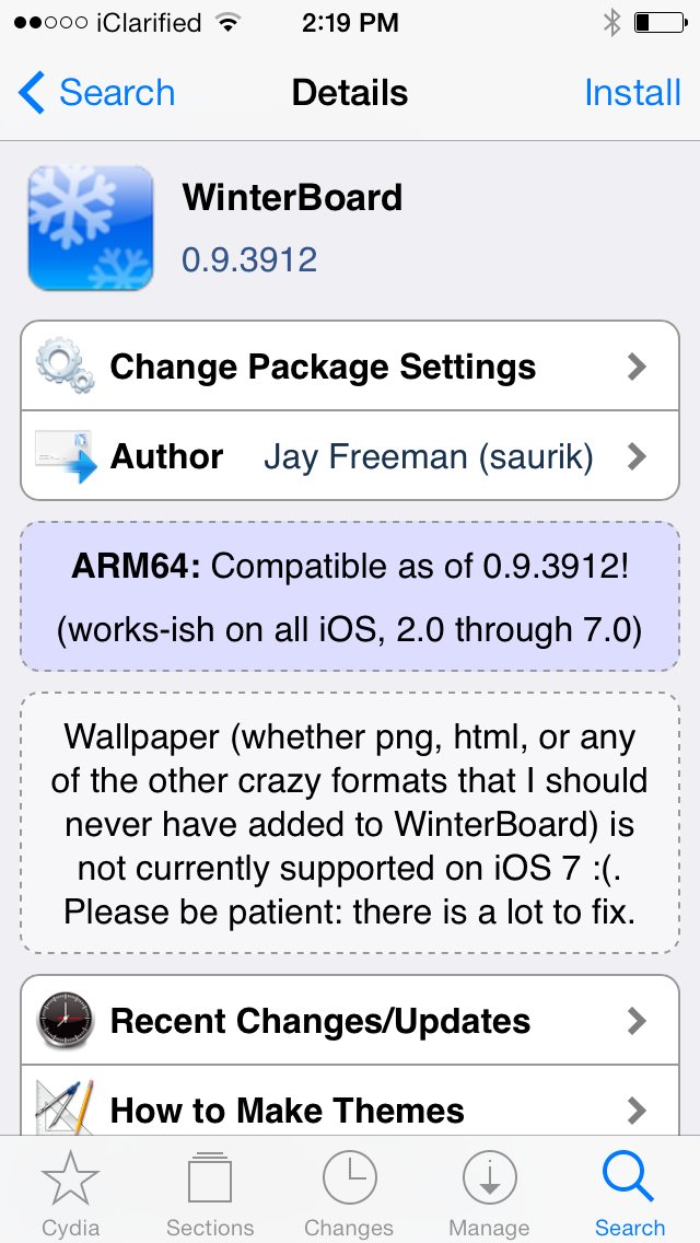 Winterboard Gets Updated With Support for iOS 7 and 64-Bit Devices