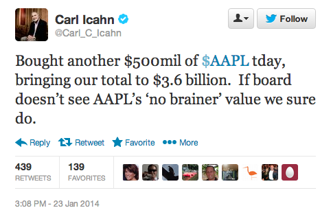 Carl Icahn Buys Another $500 Million of Apple Shares, Posts Letter to Shareholders 