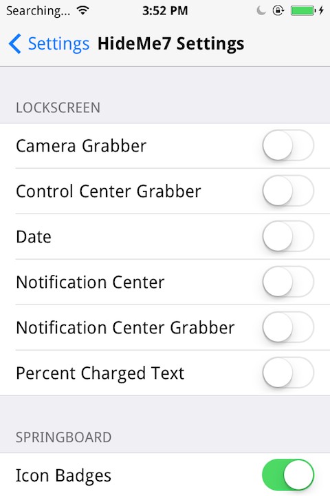 HideMe7 Tweak Lets You Hide iOS 7 UI Elements