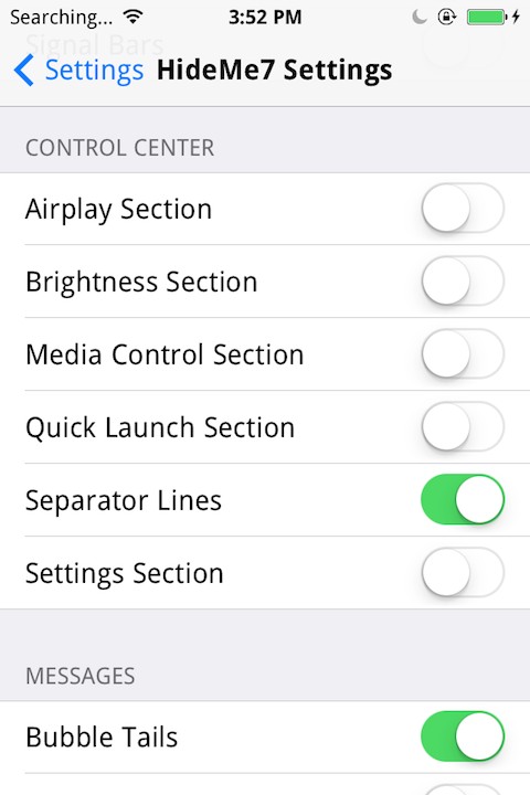 HideMe7 Tweak Lets You Hide iOS 7 UI Elements