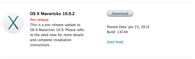 Apple Seeds New Pre-Release Build of OS X Mavericks 10.9.2 to Developers