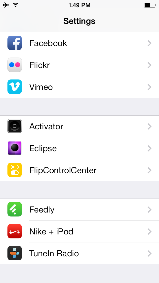Eclipse trae el modo nocturno a todo el sistema de iOS 7 [Pantallazos]