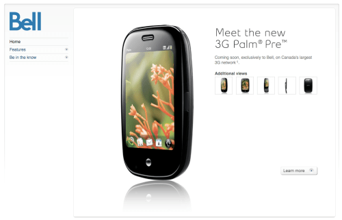 Palm Pre to Arrive in Canada on Bell Mobility
