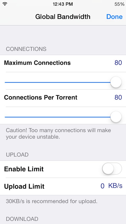 iTransmission Bit Torrent App Gets Redesigned for iOS 7