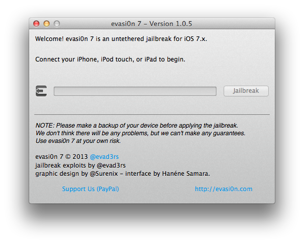 Evad3rs Release Evasi0n 1.0.5 to Jailbreak iOS 7.0.5