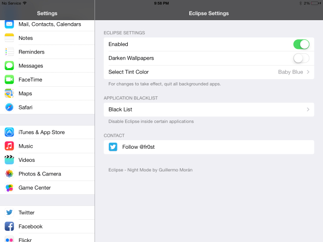Eclipse iOS 7 Night Mode Tweak Gets iPad Support [Images]