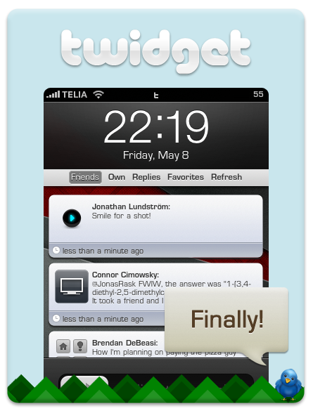 Twidget Puts Twitter on Your iPhone Lockscreen