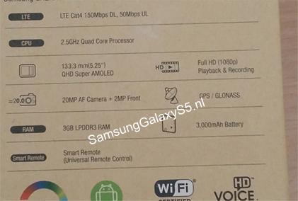 Leaked Box Photo Reveals Samsung Galaxy S5 Specs?