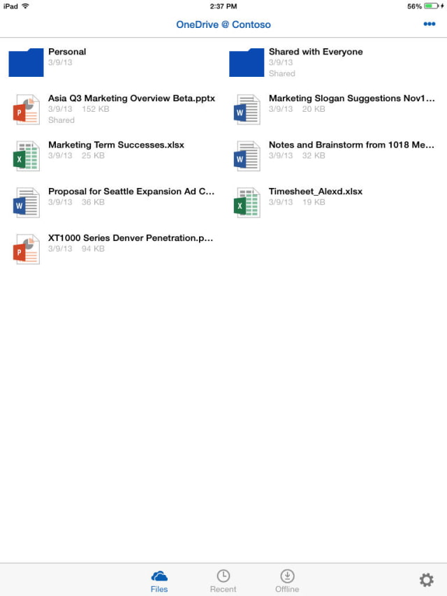 Microsoft Releases &#039;OneDrive for Business&#039; App With a New Design for iOS 7