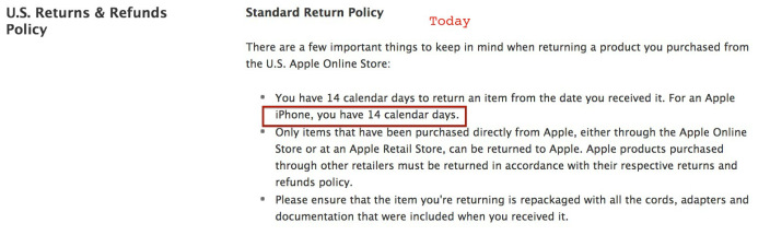 Apple Drops Its 30 Day iPhone Return Policy to 14 Days