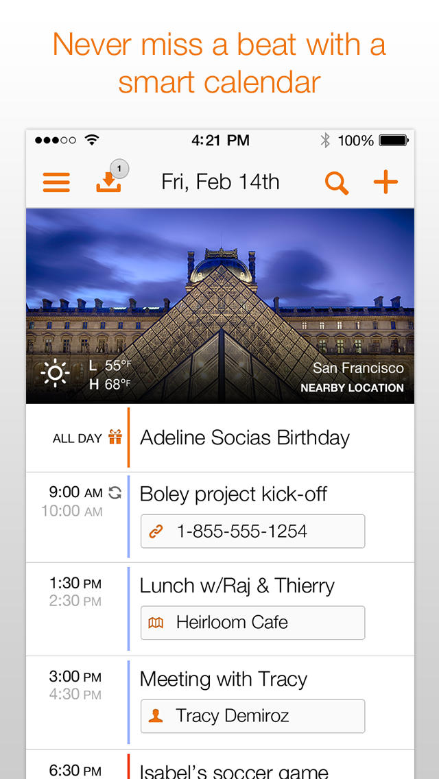 Tempo Smart Calendar App Gets More People Info, Ability to Set Time of Morning Alert, More