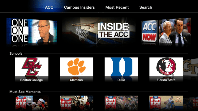 New ACC Sports Channel Launched on Apple TV