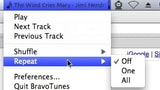 BravoTunes Displays iTunes Track Info in Status Bar