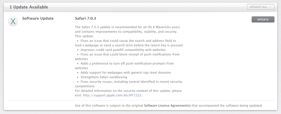 Apple Releases Safari 7.0.3