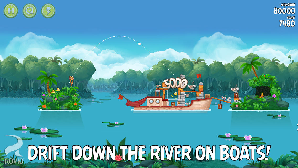 Angry Birds Rio Gets 20 New Blossom River Levels, 6 Hidden Bonus Levels, Drifting Boats