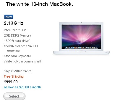 Apple Updates White MacBook