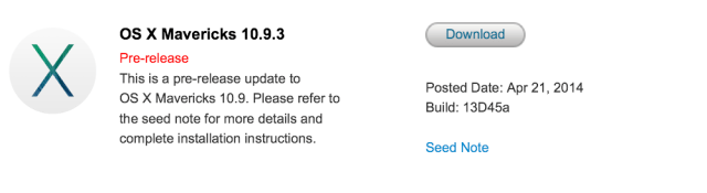 Apple Seeds Developers With New Build of OS X Mavericks 10.9.3