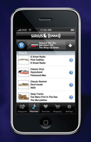 Sirius XM iPhone App [Screenshot]