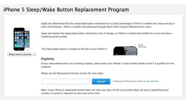 Apple Launches iPhone 5 Sleep/Wake Button Replacement Program - iClarified